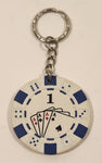 $1 Coin White Token Poker Chip Keychain