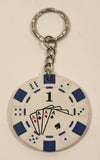 $1 Coin White Token Poker Chip Keychain