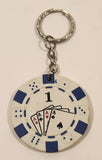 $1 Coin White Token Poker Chip Keychain