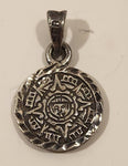 Vintage Mexican Mayan Calendar Sterling Silver Pendant