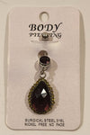 Purple and Yellow Green Belly Button Ring Navel Body Piercing Surgical Steel 316L Nickel Free No Fade New On Card