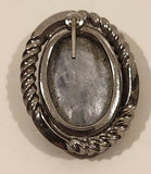 Vintage Mother of Pearl Cameo Sterling Silver Brooch Pin