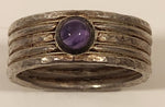 Vintage Purple Amethyst Sterling Silver Dinner Ring