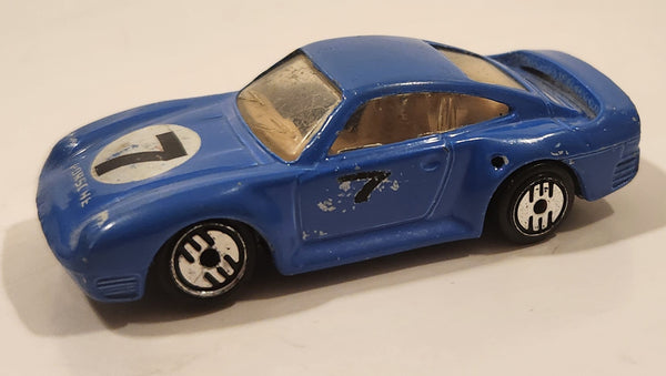 1988 Hot Wheels Speed Shift 500 Porsche 959 Blue #7 Die Cast Toy Car Vehicle