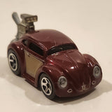 2010 Hot Wheels Volkswagen Beetle (Tooned) Metalflake Dark Red Die Cast Toy Car Vehicle