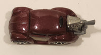 2010 Hot Wheels Volkswagen Beetle (Tooned) Metalflake Dark Red Die Cast Toy Car Vehicle