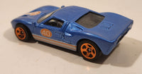 2008 Hot Wheels Web Trading Cars Ford GT - 40 Blue Die Cast Toy Race Car Vehicle