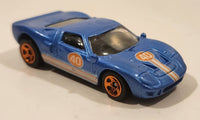 2008 Hot Wheels Web Trading Cars Ford GT - 40 Blue Die Cast Toy Race Car Vehicle