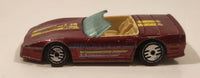 1989 Hot Wheels Speed Fleet Custom Corvette Convertible Dark Red Die Cast Toy Car Vehicle