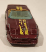 1989 Hot Wheels Speed Fleet Custom Corvette Convertible Dark Red Die Cast Toy Car Vehicle