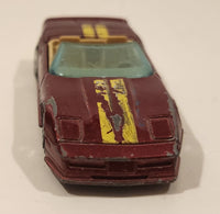 1989 Hot Wheels Speed Fleet Custom Corvette Convertible Dark Red Die Cast Toy Car Vehicle