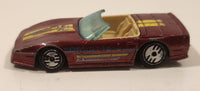 1989 Hot Wheels Speed Fleet Custom Corvette Convertible Dark Red Die Cast Toy Car Vehicle