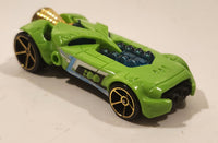 2010 Hot Wheels Criss Cross Crash Rocket Fire Green Die Cast Toy Car Vehicle