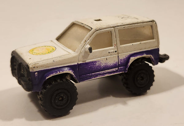 Vintage Unbranded Ford Bronco II Grand Prix 28th Anniversary White and Purple Die Cast Toy Car Vehicle