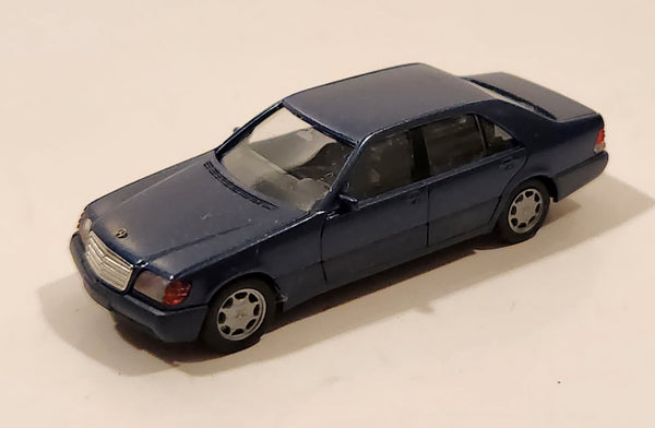 Herpa Mercedes Benz 600 SEL Dark Blue 1:87 Scale Miniature Plastic Toy Car Vehicle Made in West Germany