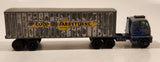 Vintage Lesney Matchbox Major Pack M-9 Inter-State Double Freighter Cooper Jarrett International Hendrickson Tractor Blue and Grey Die Cast Toy Racing Car Vehicle