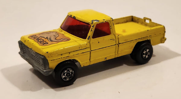 Vintage 1973 Lesney Matchbox Rolamatics No. 57 Wild Life Truck Ranger Yellow Die Cast Toy Dump Truck Vehicle