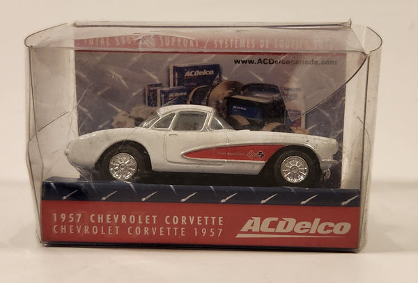 Kinsmart 1957 Chevrolet Corvette AC Delco White Pull Back Die Cast Toy Car Vehicle New in Box (Copy)