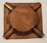 Vintage Native Aboriginal Totem Pole Engraved Copper Metal Cigarette Ashtray