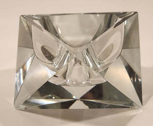 Vintage 1960s Moser Style Heavy Crystal Glass Cigarette Ashtray