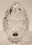 Vintage Bohemia Czech Republic 5 1/2" Heart Themed Cut 24% Leaded Crystal Glass Egg