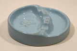 Vintage Masonic Free Masons Light Blue Heavy Pottery Ashtray