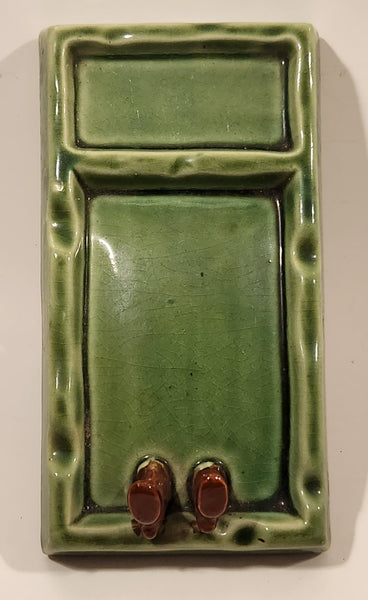 Vintage 1950s Grave with Feet Sticking Up Ceramic Ashtray Smoking Stand