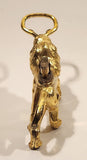 Rare Vintage Lion Shaped Gold Tone Table Lighter Bottle Opener