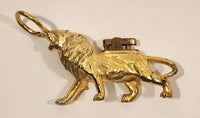 Rare Vintage Lion Shaped Gold Tone Table Lighter Bottle Opener