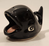 Vintage Black Whale Shaped Ceramic Ashtray Made in Japan