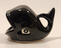 Vintage Black Whale Shaped Ceramic Ashtray Made in Japan