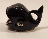 Vintage Black Whale Shaped Ceramic Ashtray Made in Japan