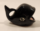 Vintage Black Whale Shaped Ceramic Ashtray Made in Japan