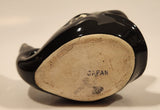 Vintage Black Whale Shaped Ceramic Ashtray Made in Japan