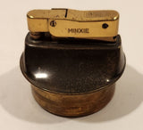 Vintage Minxie Caeser Coin Motif Brown Embossed Ceramic Table Lighter