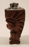 Vintage Carved Milo Wood Tiki God Table Lighter Made in Hawaii