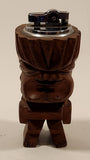 Vintage Carved Milo Wood Tiki God Table Lighter Made in Hawaii