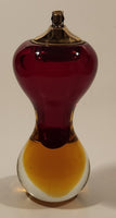 Vintage Minxie Murano Hour Glass Shaped Blood Red and Yellow Art Glass Table Lighter