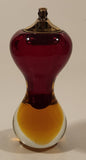 Vintage Minxie Murano Hour Glass Shaped Blood Red and Yellow Art Glass Table Lighter