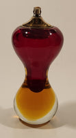 Vintage Minxie Murano Hour Glass Shaped Blood Red and Yellow Art Glass Table Lighter