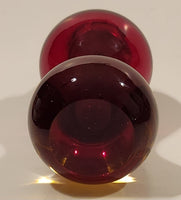 Vintage Minxie Murano Hour Glass Shaped Blood Red and Yellow Art Glass Table Lighter