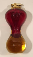 Vintage Minxie Murano Hour Glass Shaped Blood Red and Yellow Art Glass Table Lighter