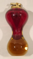 Vintage Minxie Murano Hour Glass Shaped Blood Red and Yellow Art Glass Table Lighter