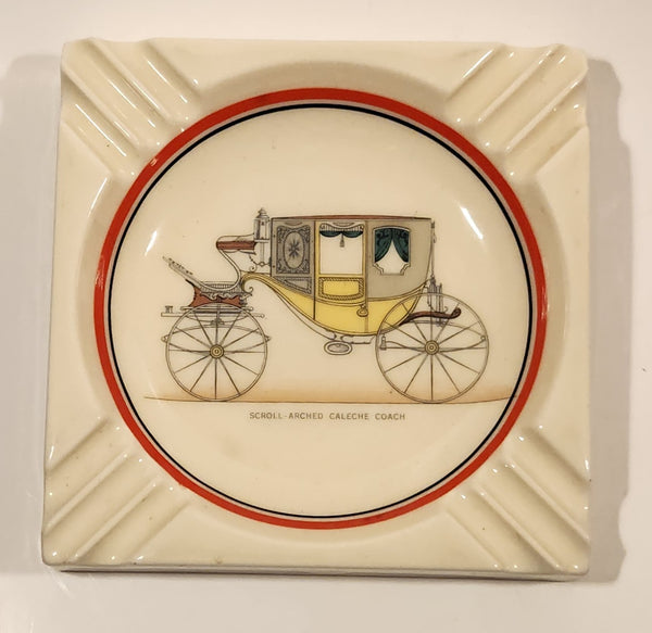 Vintage Executive Line Product Scroll Arched Caleche Coach Porcelain Ashtray