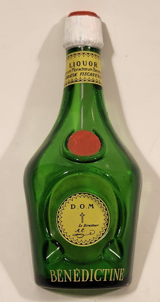 Vintage DOM Benedictine Green Glass Liquor Bottle Shaped Cigarette Ashtray