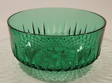 Vintage Arcoroc Wexford Starburst 9" Emerald Green Crystal Glass Bowl Made in France