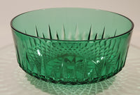 Vintage Arcoroc Wexford Starburst 9" Emerald Green Crystal Glass Bowl Made in France