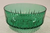 Vintage Arcoroc Wexford Starburst 9" Emerald Green Crystal Glass Bowl Made in France