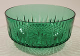 Vintage Arcoroc Wexford Starburst 9" Emerald Green Crystal Glass Bowl Made in France