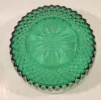 Vintage Arcoroc Wexford Starburst 9" Emerald Green Crystal Glass Bowl Made in France